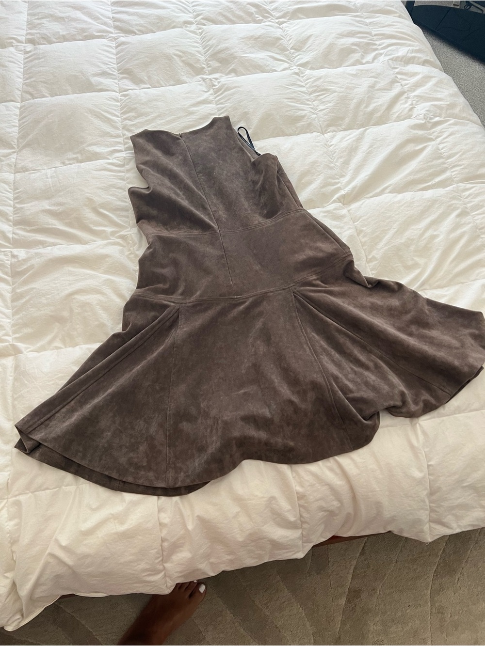 Ivanka Trump Brown Suede Flared Mini Dress